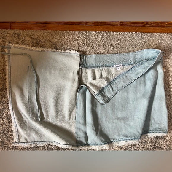 Splendid Chambray Denim Mini Wrap Skirt Light Blue - Picture 9 of 12